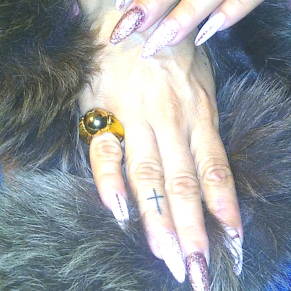 Vintage interchangeable Gold shell ring - Picture 2 of 7